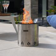El Campo Portable Wax-Burning Fire Pit – Clean-Burning, No-Wood Fuel with 8-Hour Wax Refill – Compact and Durable for Camping, Travel, and Outdoor Use – Stainless Steel Finish
