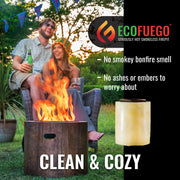 Eco Fuego Wax Refill, 2 x 8-Hour Burns for El Fuego Fire Pit, 100% Biodegradable Vegetable Wax, Efficient Smokeless Fuel, Sustainably Warm, Original (Pack of 2)